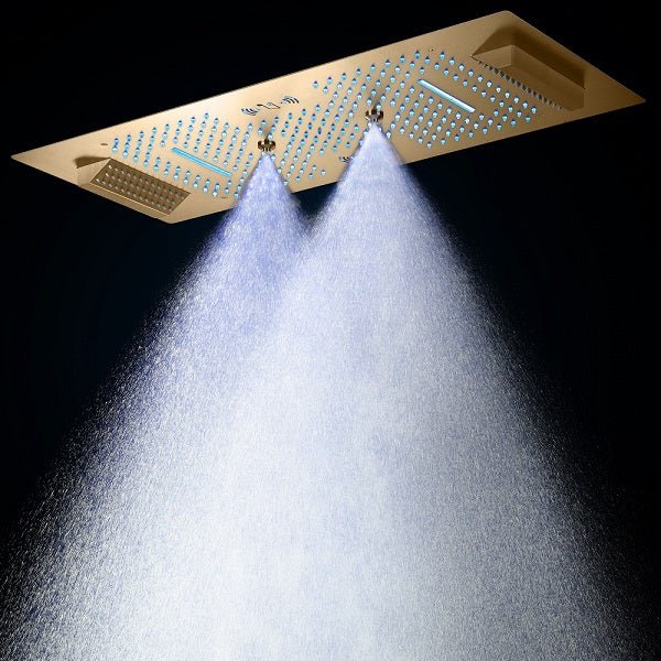 Cascada Verona 16"x36" Brushed Gold Music LED Showerhead - Image 8