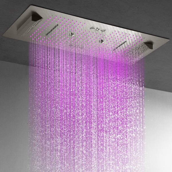 Cascada Verona 16"x36" Brushed Nickel Music LED Digital Shower System - Image 11