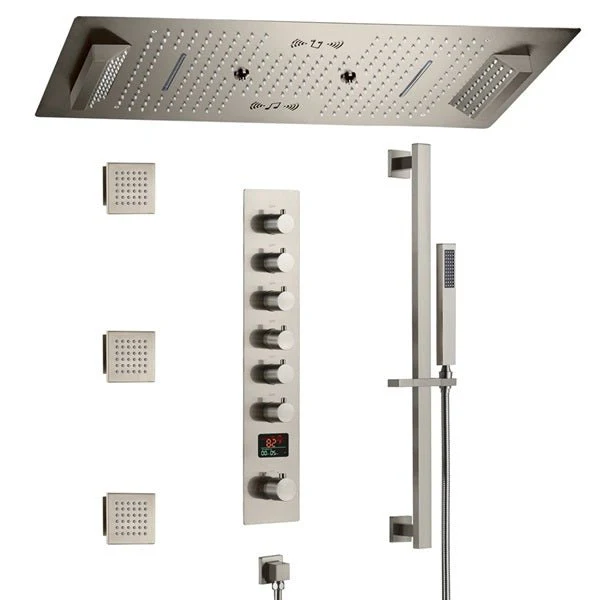 Cascada Verona 16"x36" Brushed Nickel Music LED Digital Shower System - Image 8