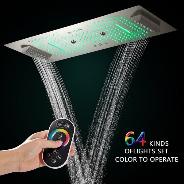 Cascada Verona 16"x36" Brushed Nickel Music LED Digital Shower System - Image 9