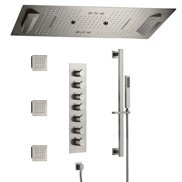 Cascada Verona 16"x36" Brushed Nickel Music LED Shower System - Image 10