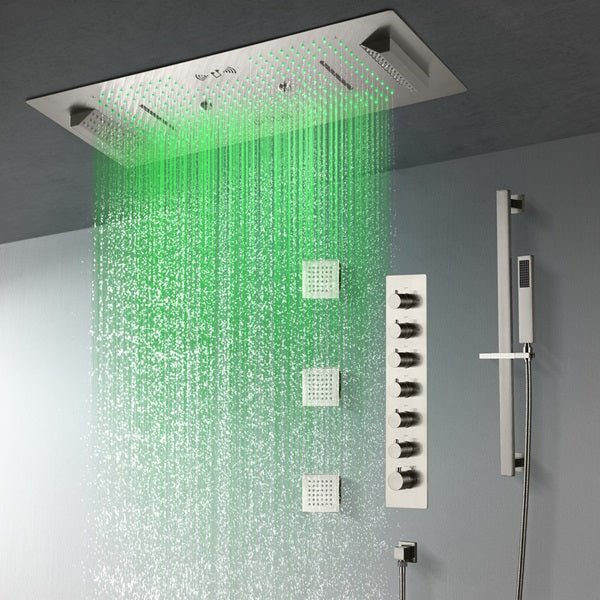 Cascada Verona 16"x36" Brushed Nickel Music LED Shower System - Image 8