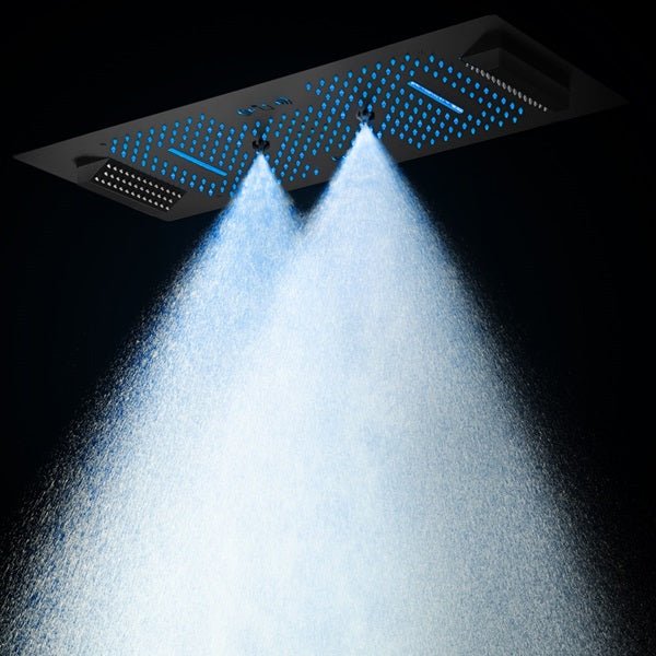 Cascada Verona 16"x36" Matte Black Music LED Shower System - Image 12