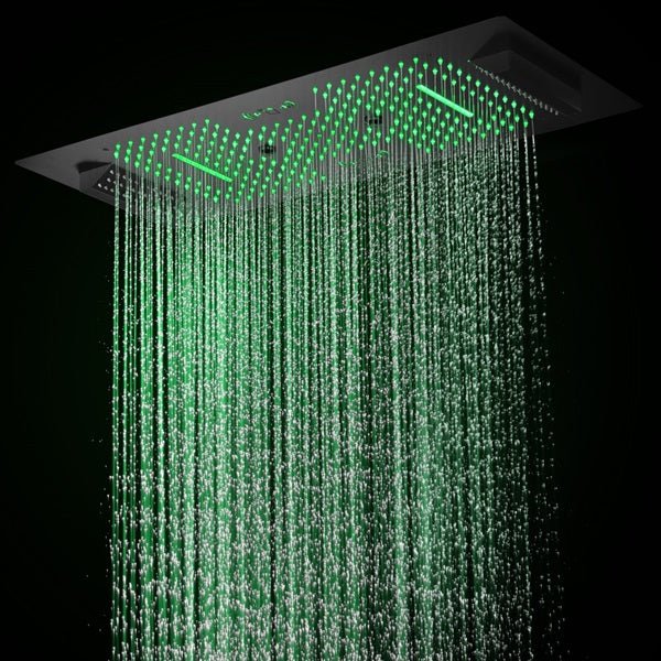 Cascada Verona 16"x36" Matte Black Music LED Shower System - Image 15