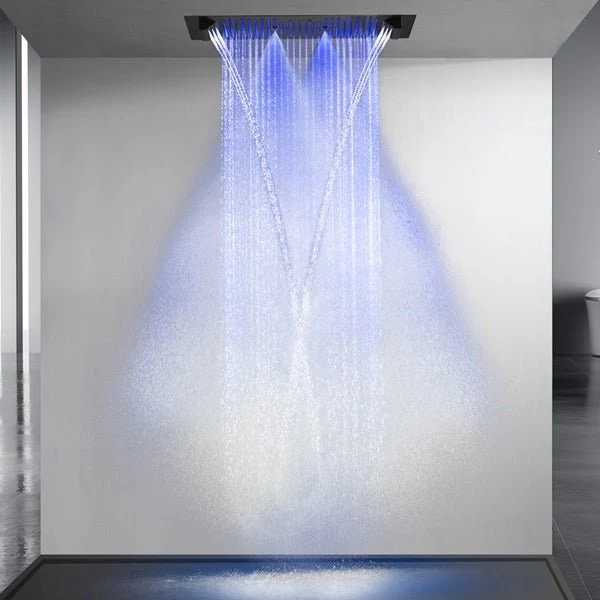 Cascada Verona 16"x36" Matte Black Music LED Shower System - Image 9