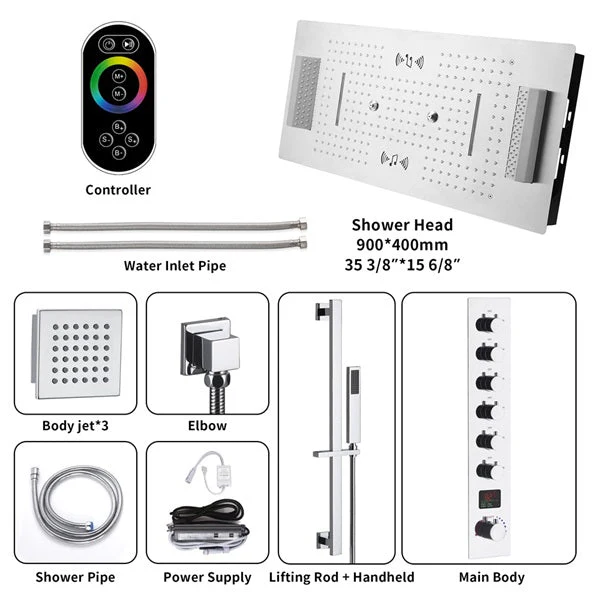 Cascada Verona 16"x36" Music LED Digital Shower System - Image 4