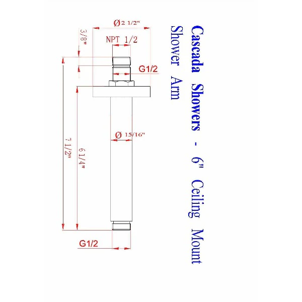 6" Ceiling Mount Shower Arm - Image 5