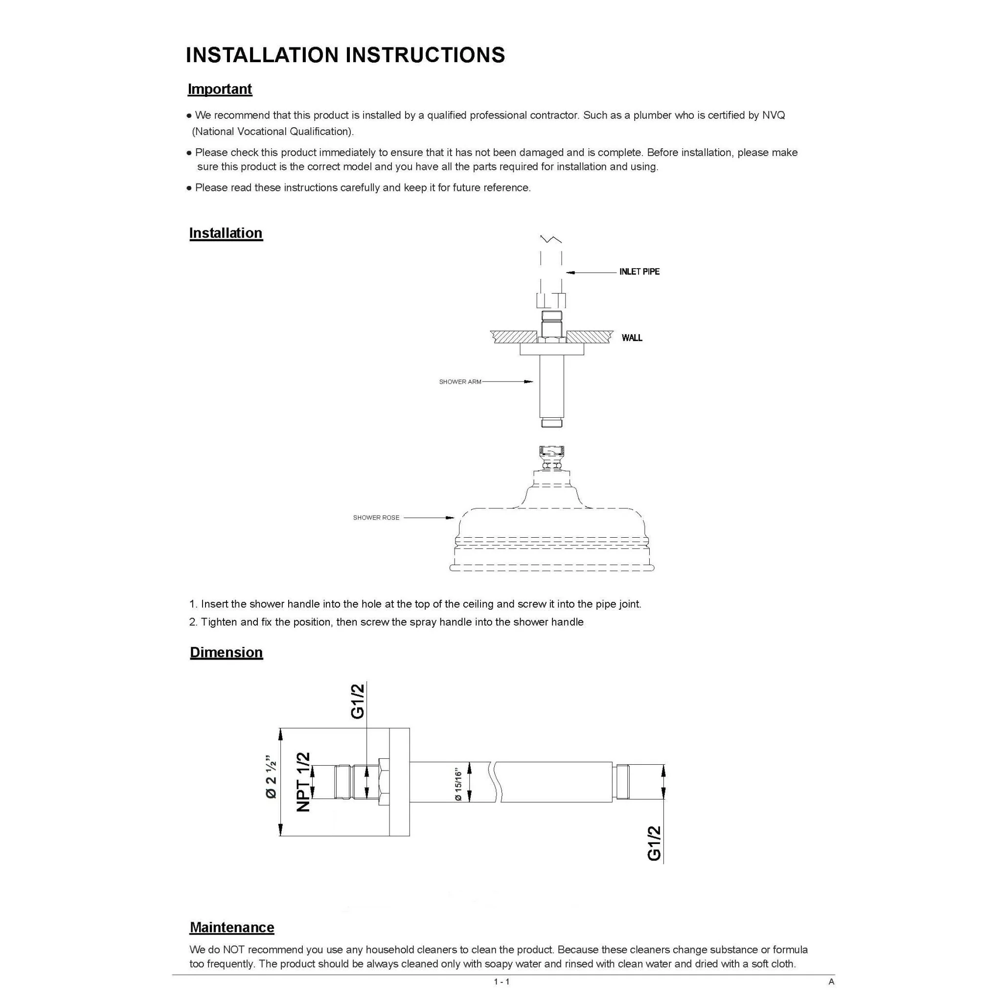 3" Ceiling Mount Shower Arm - Image 26