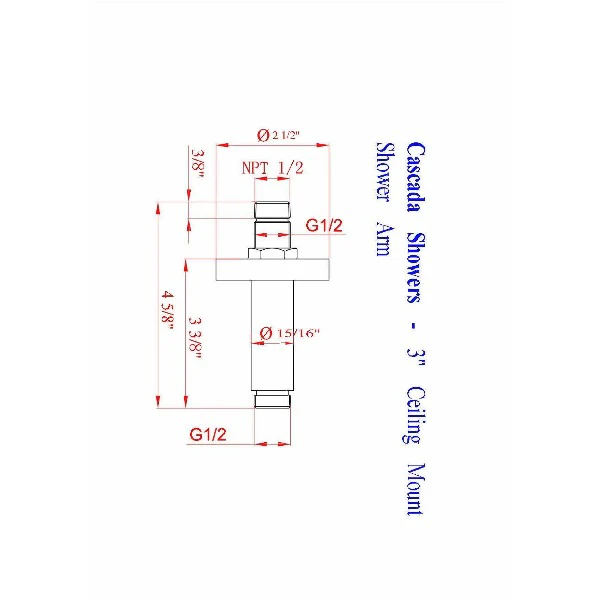 3" Ceiling Mount Shower Arm - Image 5