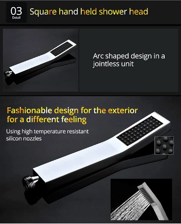 Premium Single-Setting Hand Held Shower - Solid Brass - Image 3