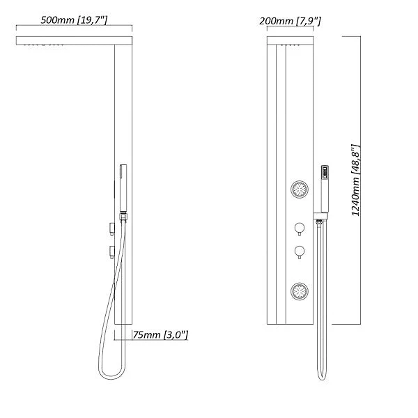 Dolce Luxury Shower Panel with Rainfall Showerhead, Body Jets, and Aromatherapy by Cascada Showers - Image 7