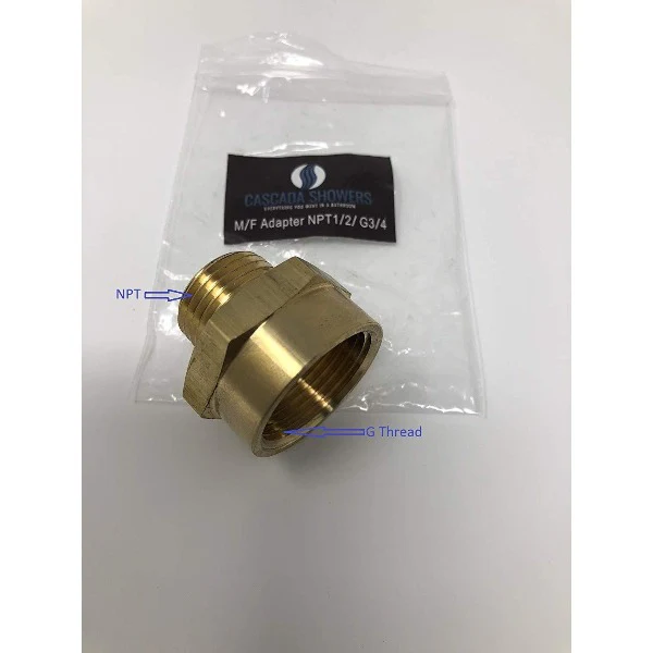 G Thread (British BSPP) Female to NPT Male Adapter - Lead Free (3/4" x 1/2") - Image 16