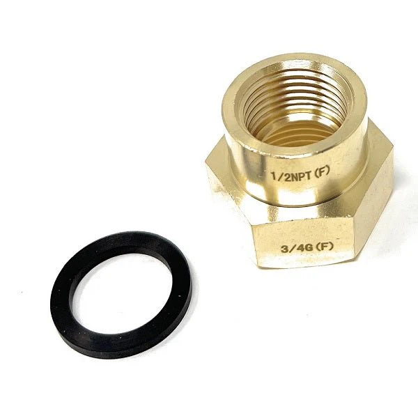 G Thread (British BSPP) Female to NPT Female Lead-Free Adapter (3/4" x 1/2")