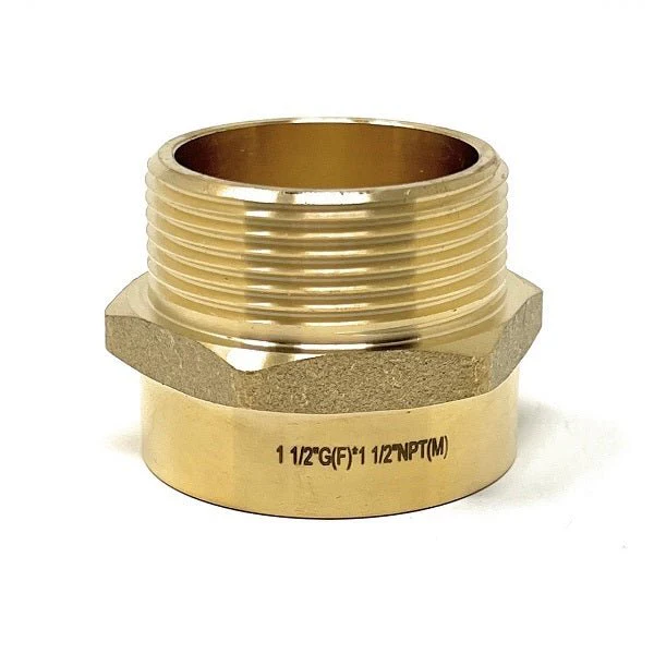 Lead-Free G Thread (British BSPP) Female to NPT Male Adapter (1 1/2" x 1 1/2") - Image 2