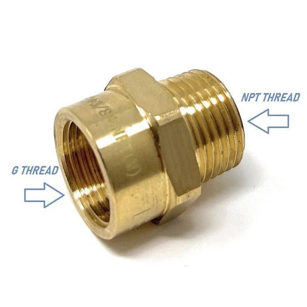 G Thread (British BSPP) Female to NPT Male Adapter - Lead Free (3/8" x 3/8") - Image 4