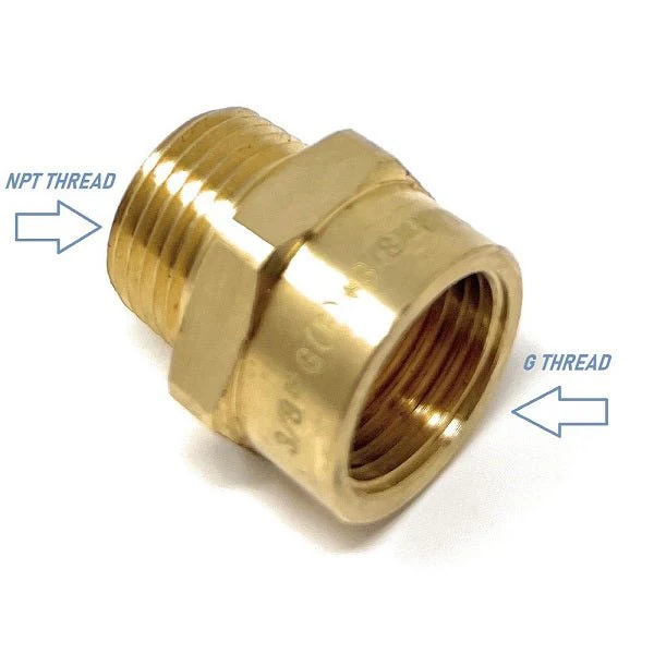 G Thread (British BSPP) Female to NPT Male Adapter - Lead Free (3/8" x 3/8") - Image 8