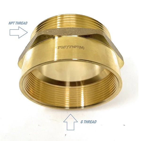 Lead-Free 3" G Thread (British BSPP) Female to NPT Thread Male Pipe Fitting Adapter - Image 4