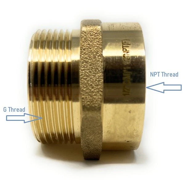 G Thread (British BSPP) Male to NPT Female Adapter - Lead-Free (1 1/2" x 1 1/2") - Image 3