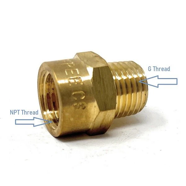 G Thread (British BSPP) Male to NPT Female Adapter - Lead-Free (1/4" x 1/4") - Image 3