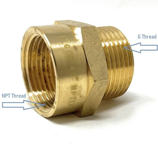 G Thread (British BSPP) Male to NPT Female Adapter - Lead-Free (1" x 1") - Image 3
