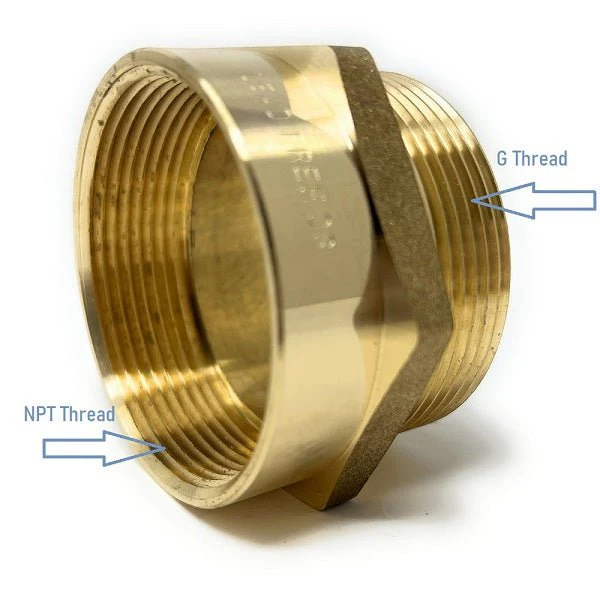 G Thread (British BSPP) Male to NPT Female Adapter - Lead-Free (2" x 2") - Image 3