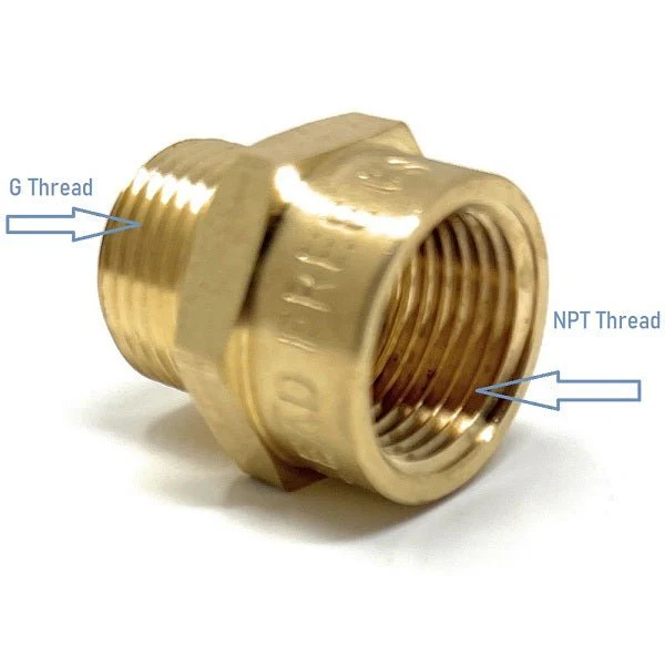 G Thread (British BSPP) Male to NPT Female Adapter - Lead-Free (3/8" x 3/8") - Image 3