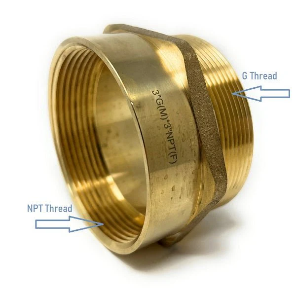 G Thread (British BSPP) Male to NPT Female Adapter - Lead-Free (3" x 3") - Image 3