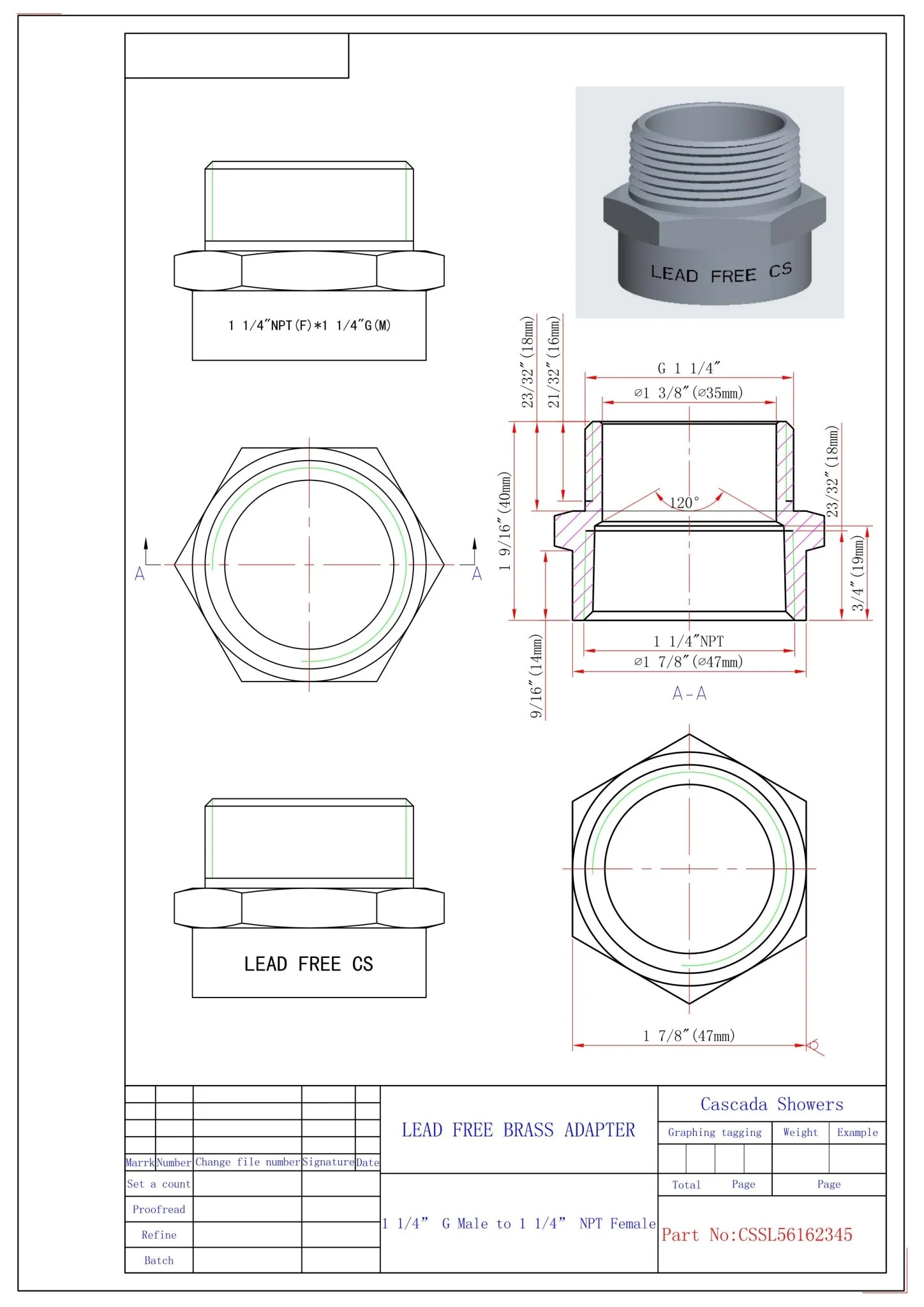 Lead-Free G Thread (British BSPP) Male to NPT Female Pipe Fitting Adapter - 1/4" - 3" - Image 68