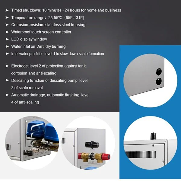 Cascada Stainless Steel Bath Steam Generator 7–21KW - Image 4