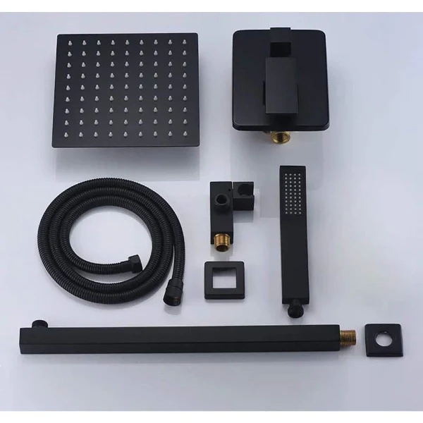 Luxury 12" Square Wall Mounted Shower System, Dual Handle - Image 7