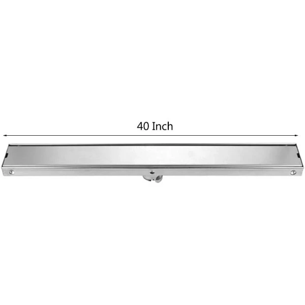 40" Stainless Steel Insert Linear Floor Drain for Shower, Rectangle - Image 9