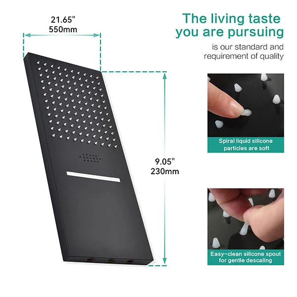 9"x22" Bologna LED Music Shower System By Cascada Showers - Image 10