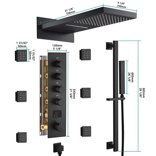 Naples 9"x22" LED Digital Music Shower System By Cascada Showers - Image 9