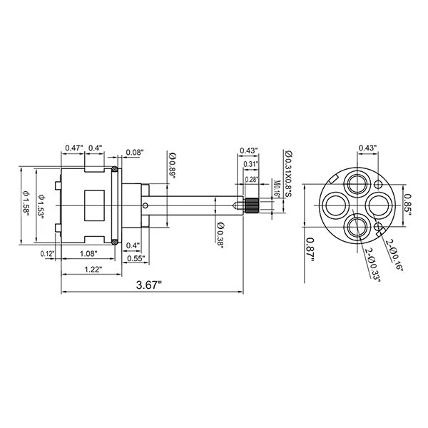 Cartridge - 2-Way Diverter for 3-Knob Tuscany Valve - Image 8