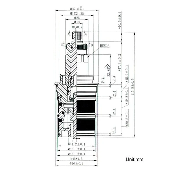 Thermostatic Cartridge (Hot / Cold) - CA42G - Image 5