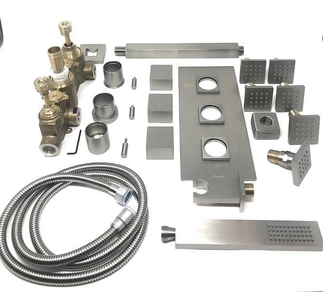 Tuscany LED Rainfall Thermostatic Shower System - Ceiling Mount - Image 12
