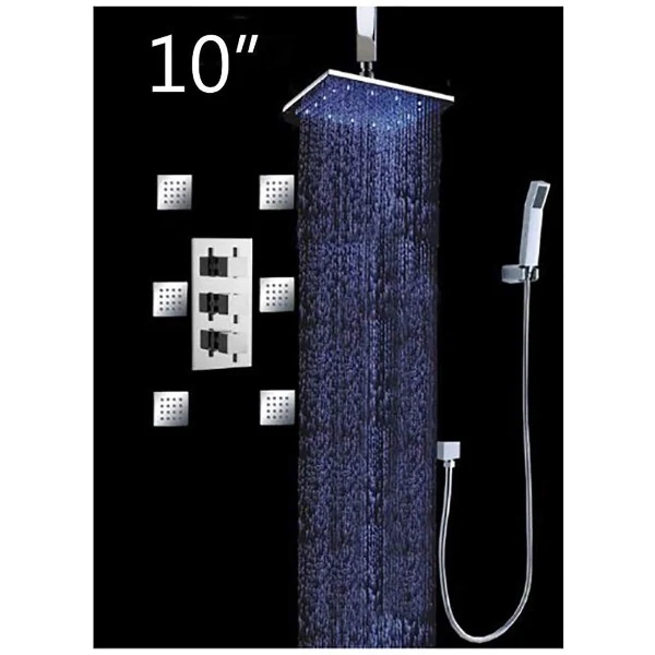 Tuscany LED Rainfall Thermostatic Shower System - Ceiling Mount - Image 14