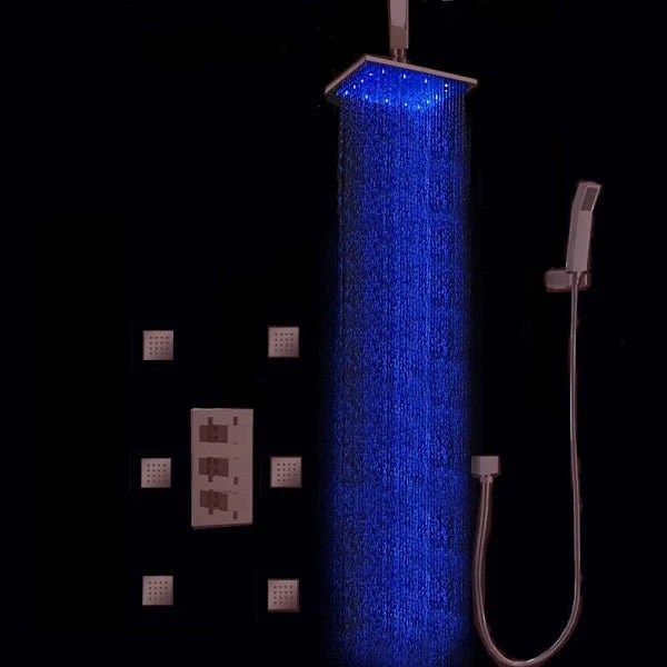 Tuscany LED Rainfall Thermostatic Shower System - Ceiling Mount - Image 18