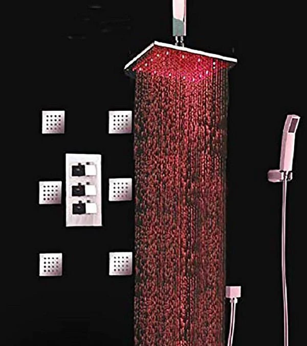 Tuscany LED Rainfall Thermostatic Shower System - Ceiling Mount - Image 22