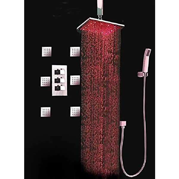 Tuscany LED Rainfall Thermostatic Shower System - Ceiling Mount - Image 3
