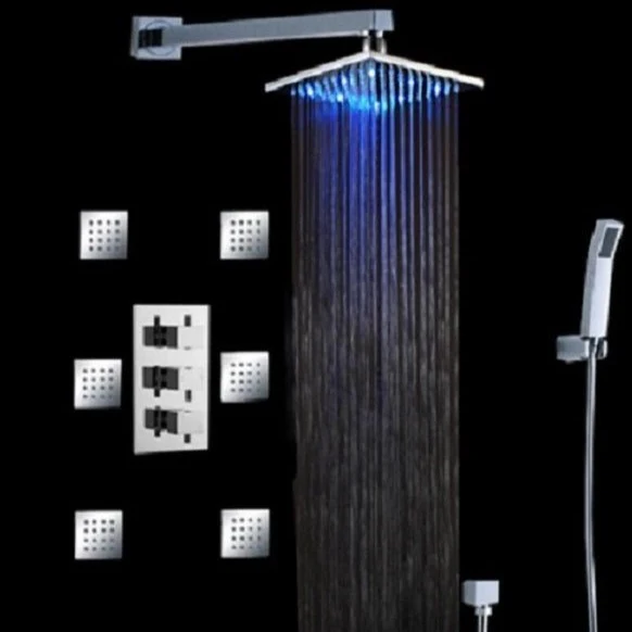 Tuscany LED Rainfall Thermostatic Shower System - Wall Mount