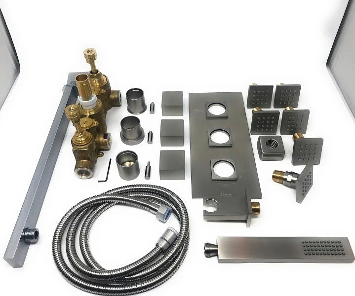 Tuscany LED Rainfall Thermostatic Shower System - Wall Mount - Image 11