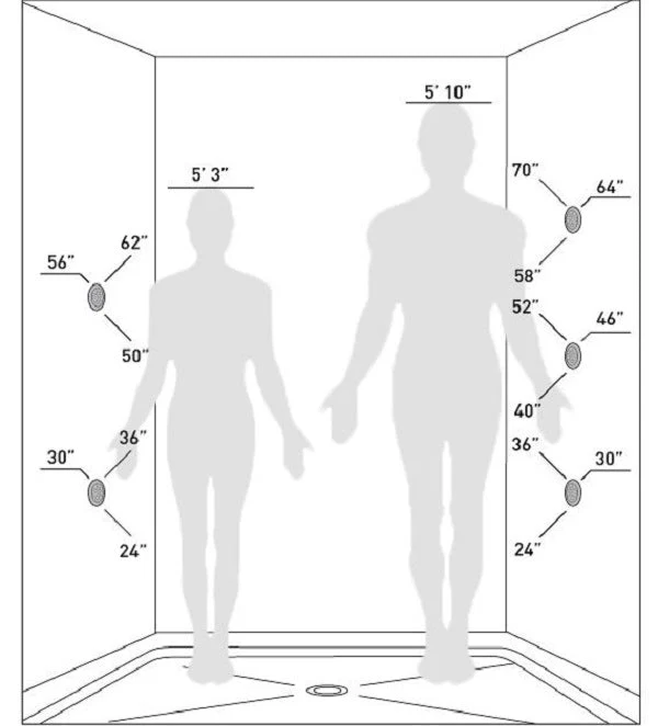 Tuscany LED Rainfall Thermostatic Shower System - Wall Mount - Image 7